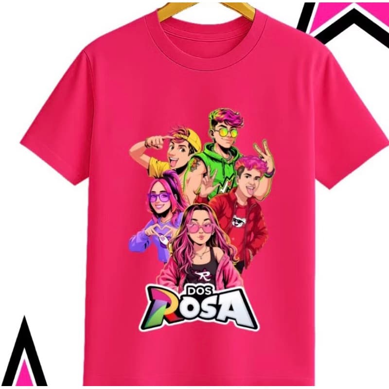 Camiseta Emilly Vick e Os Rosa 100% Algodão Infantil e Adulto Baby Look Pink - Varias Estampas