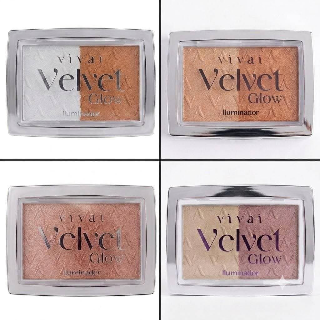 Paleta Iluminador alta pigmentação Vivai Velvet Glow
