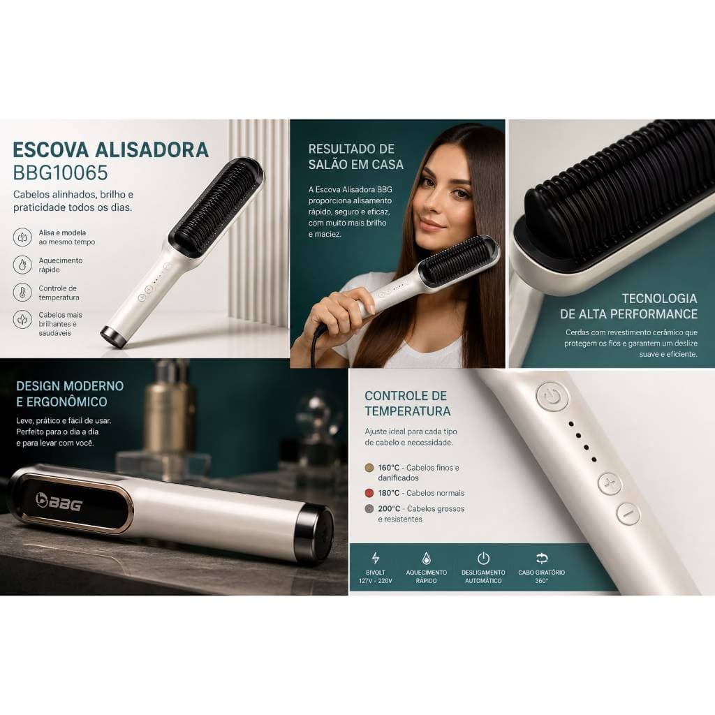 Escova Alisadora Profissional