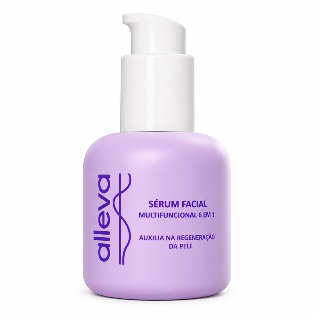 Sérum Facial 6 em 1 Alleva Skin 30ml Ácido Hialurônico Niacinamida Hidratante Regenerador