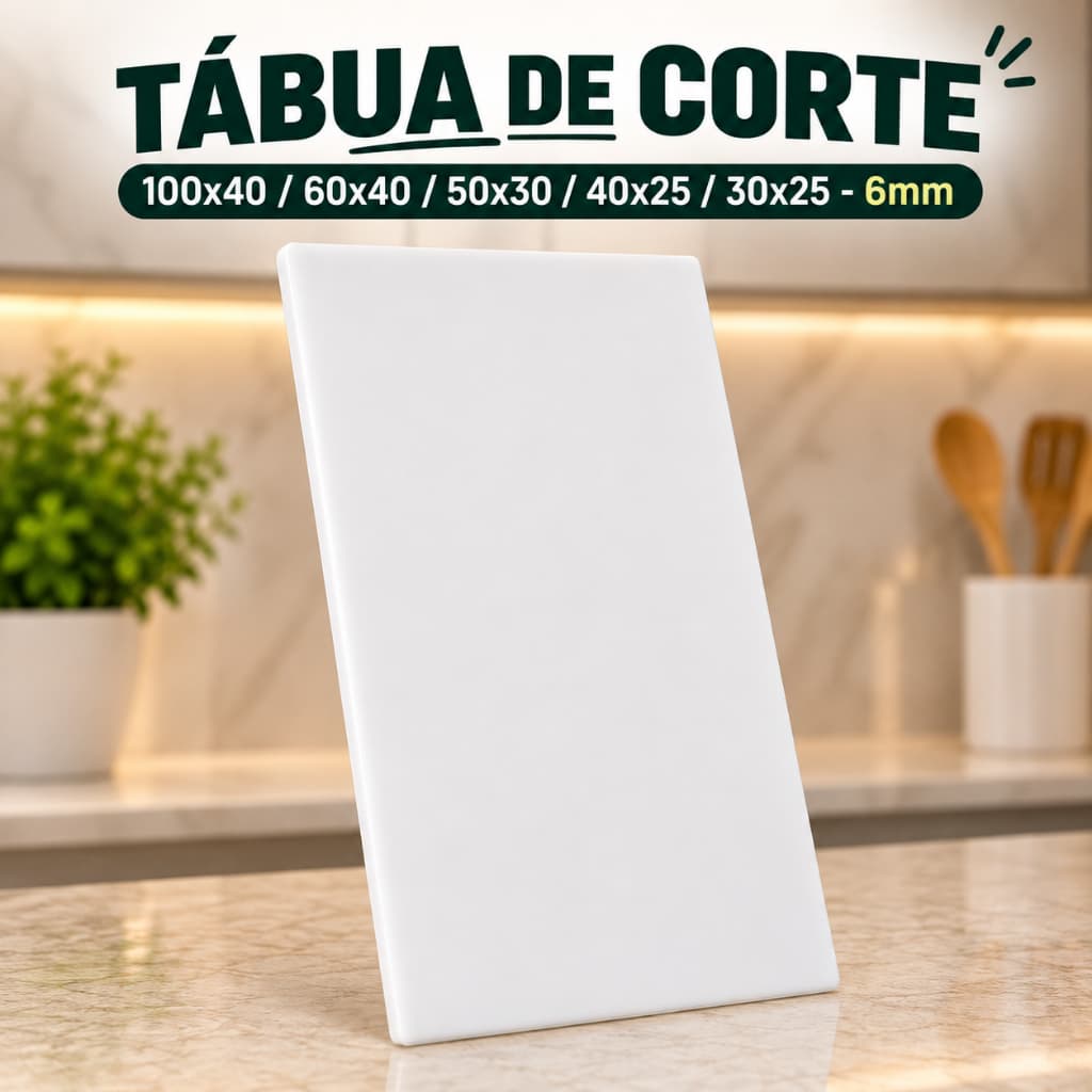 Tabuas De Corte Profissional 6MM Polietileno Antibacteriana Carnes Legumes Diversos Tamanhos