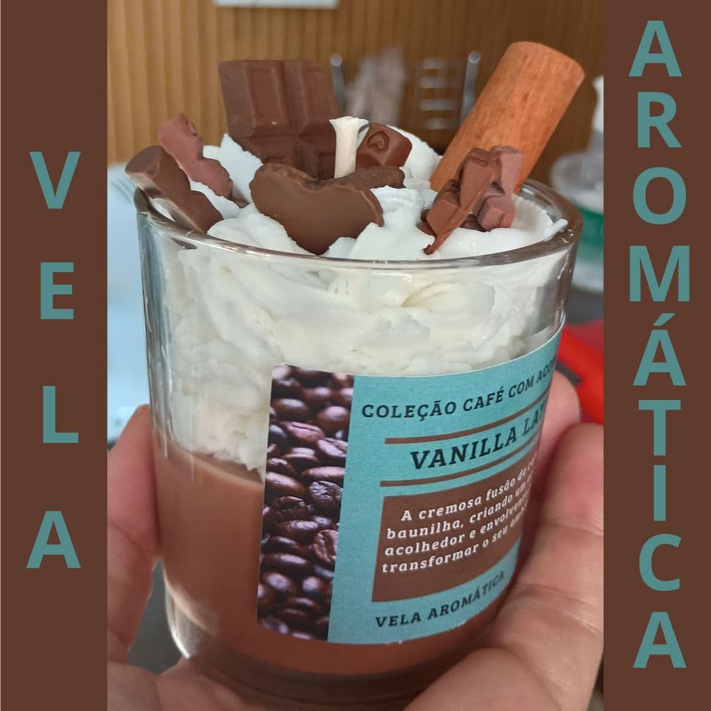 Vela Gourmet Aromática Artesanal Baunilha Café Chocolate Chantilly Chocolatinhos Realistas Vela Decorativa Perfumada