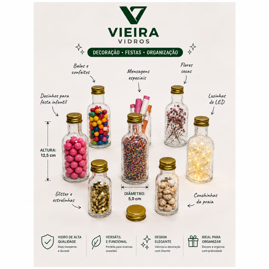 06UN mini Garrafas 100ml para Pimenta e Decorações.