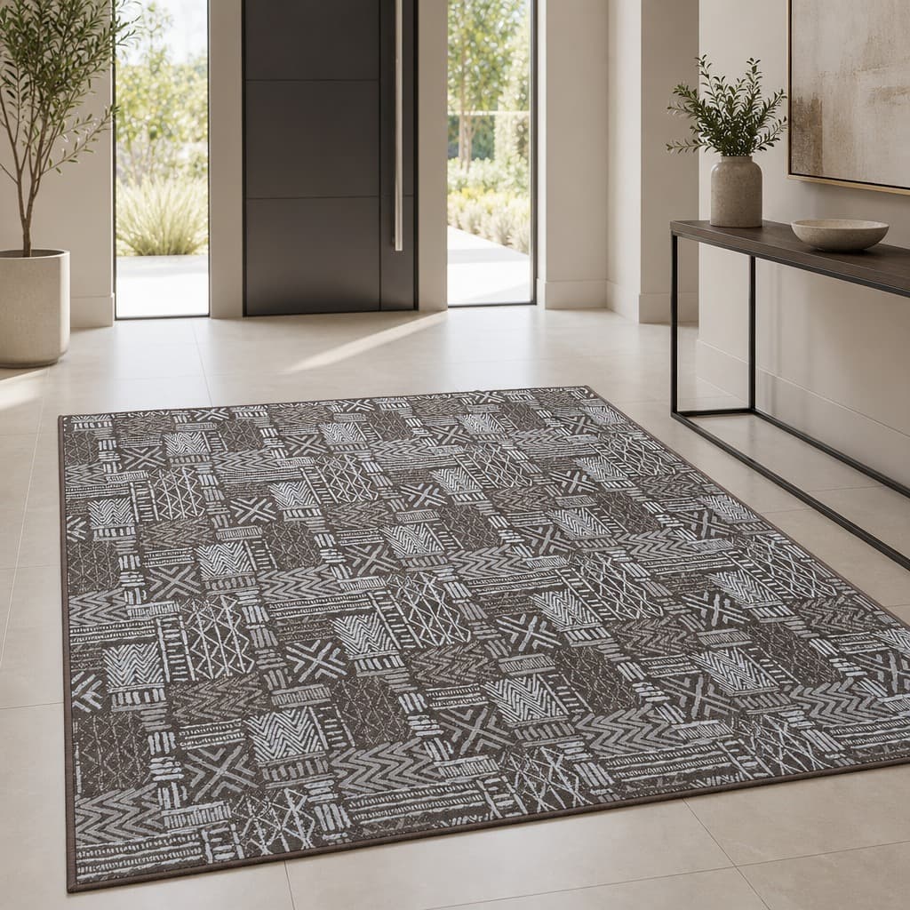 Tapete Sala 200x250cm Pratik Asteca Nomad Premium Confortável Antiderrapante