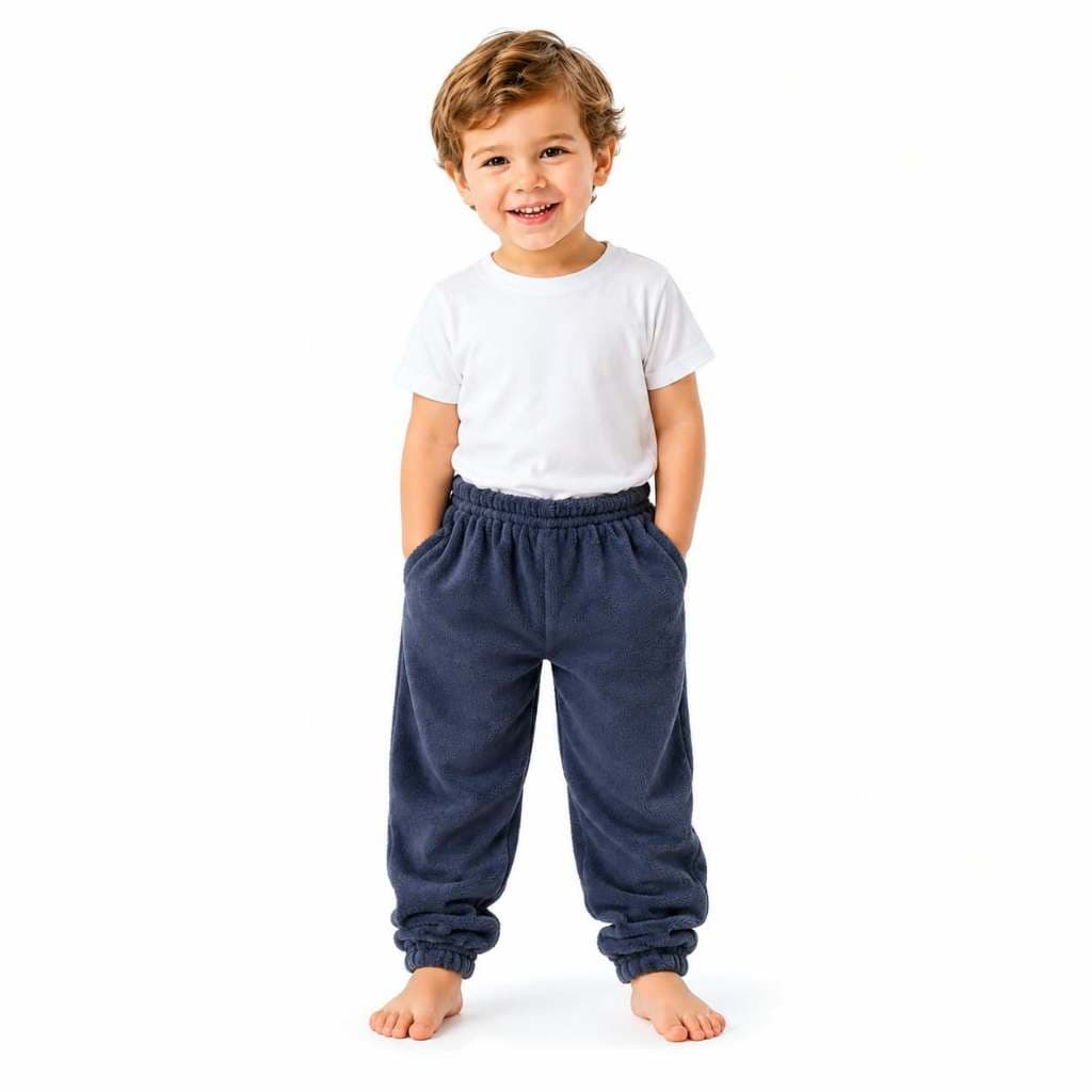 Calça Infantil Peluciada Quentinha Inverno Com Bolsos Unissex Menino Menina