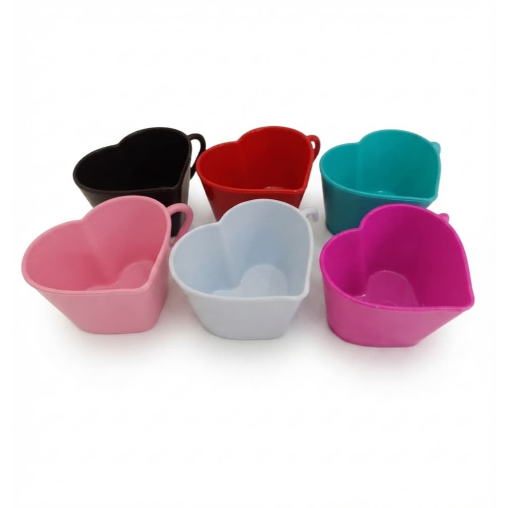 Conjunto 6 Xícaras Coração para Café Acrílico