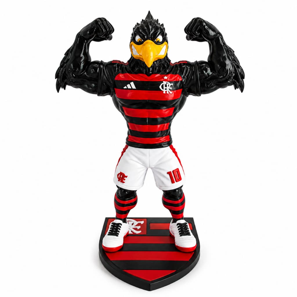 Mascote do Flamengo – 25cm | Estátueta Colecionável Urubú do Flamengo
