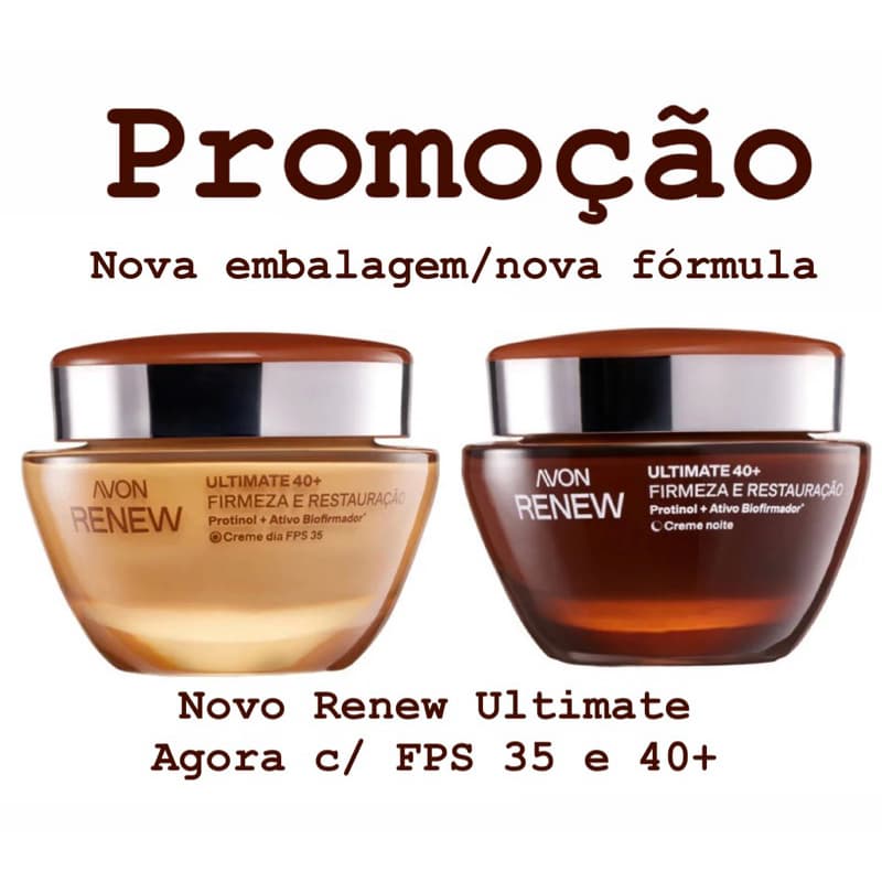 Renew Ultimate Avon 40+ Com Nova Fórmula - Dia Fps 35 / Noite 50g cada Original e lacrado