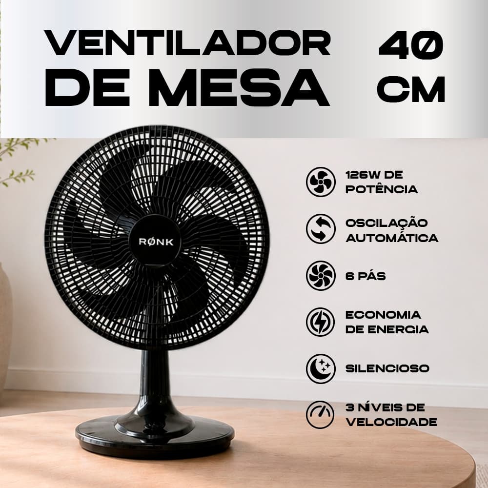 Ventilador 40Cm De Mesa 220V 126W