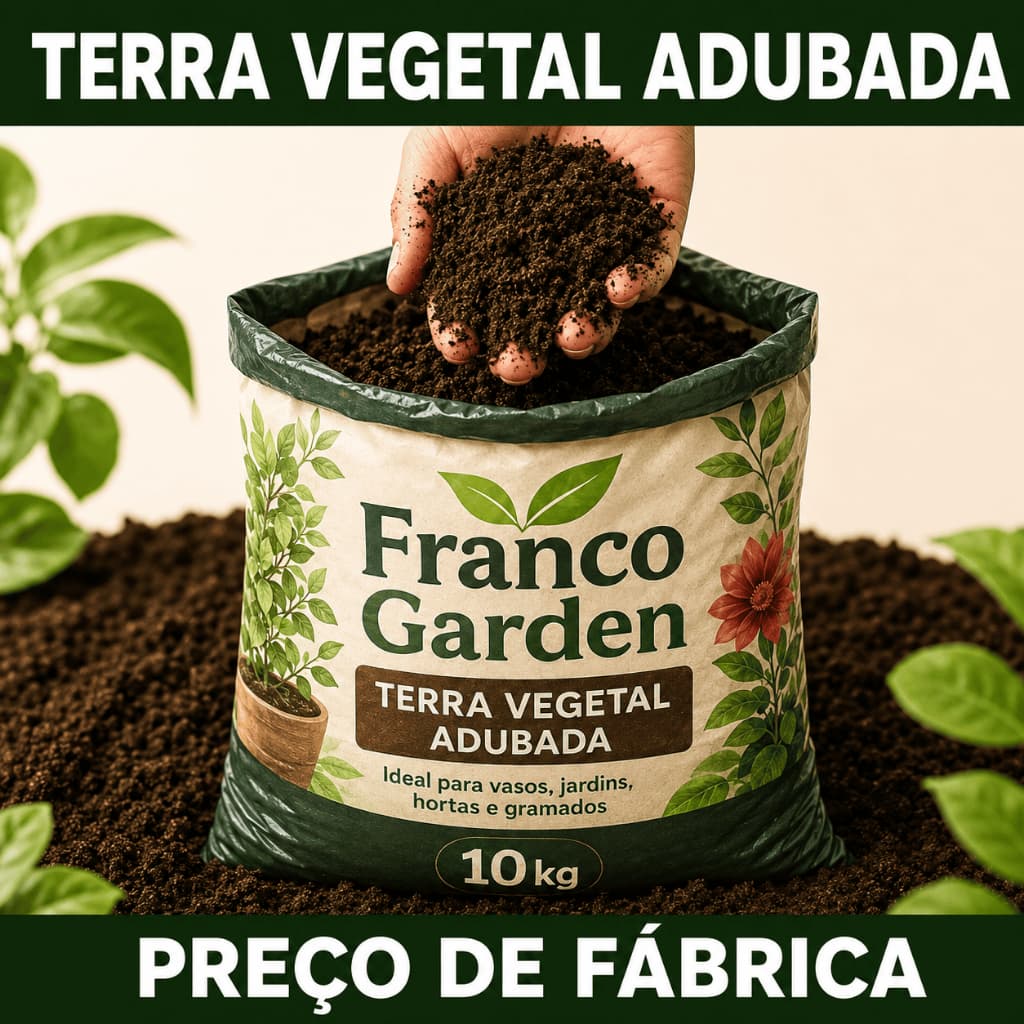 Terra Vegetal Adubada 2kg, 5kg ou 10kg - PREÇO DE FÁBRICA planta horta natural