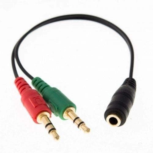 Adaptador de Fone Para Computador e Notebook 2 Plugs x 1 Entrada 2 P2 x 1 J2