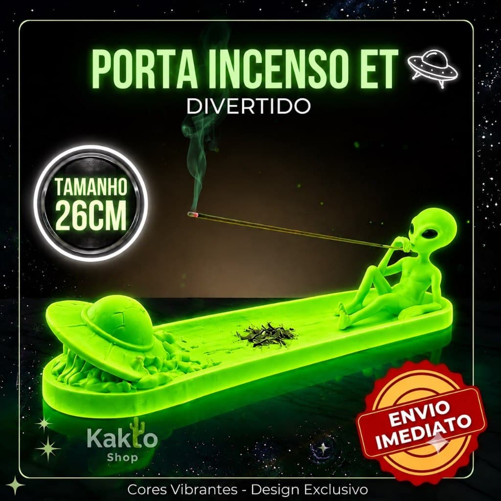 Porta Incenso ET Divertido Decorativo | Suporte Criativo Incensário com Design Alienígena Relaxante