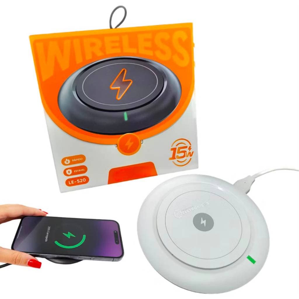 Carregador Sem Fio Por Indução de Carregamento Rápido15W LeLong LE-520