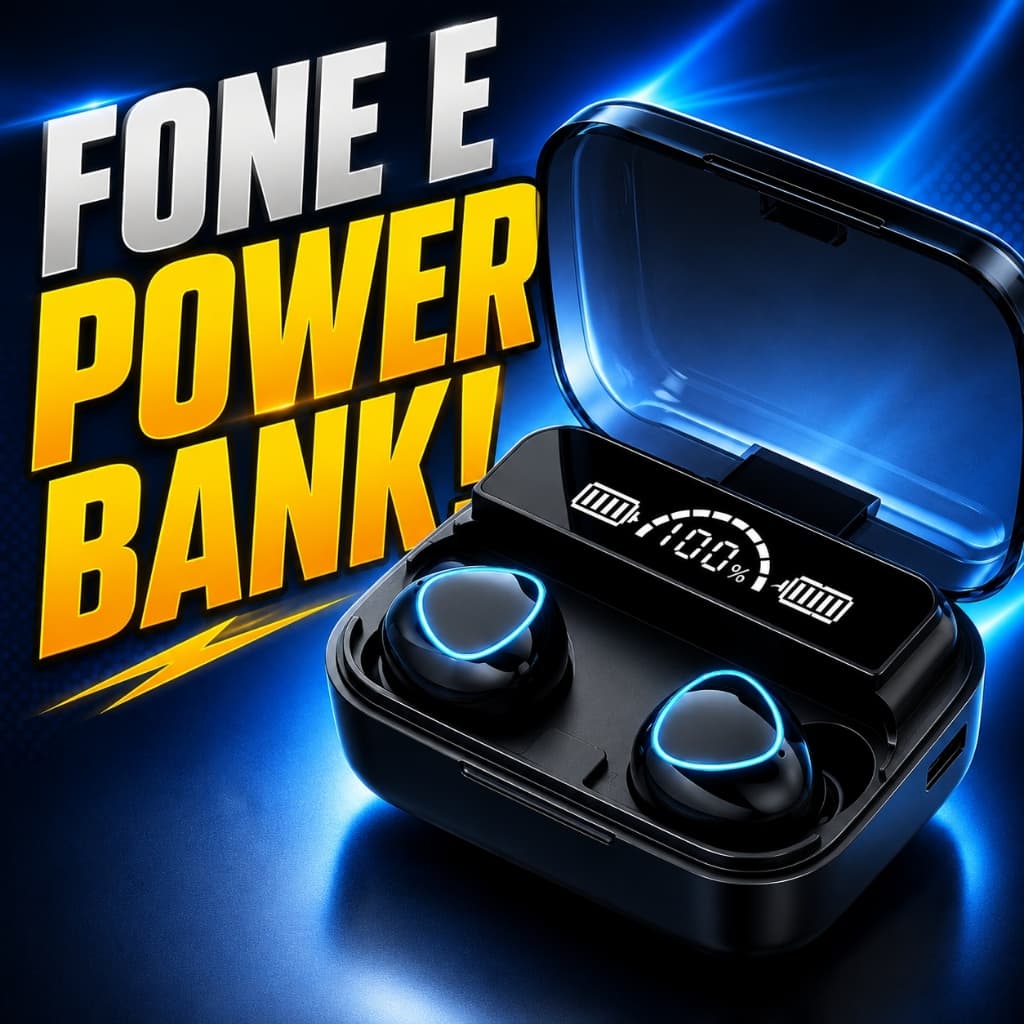 Fone Bluetooth Altomex M10 TWS com Display LED, Som HD, Graves Potentes e Case Carregador