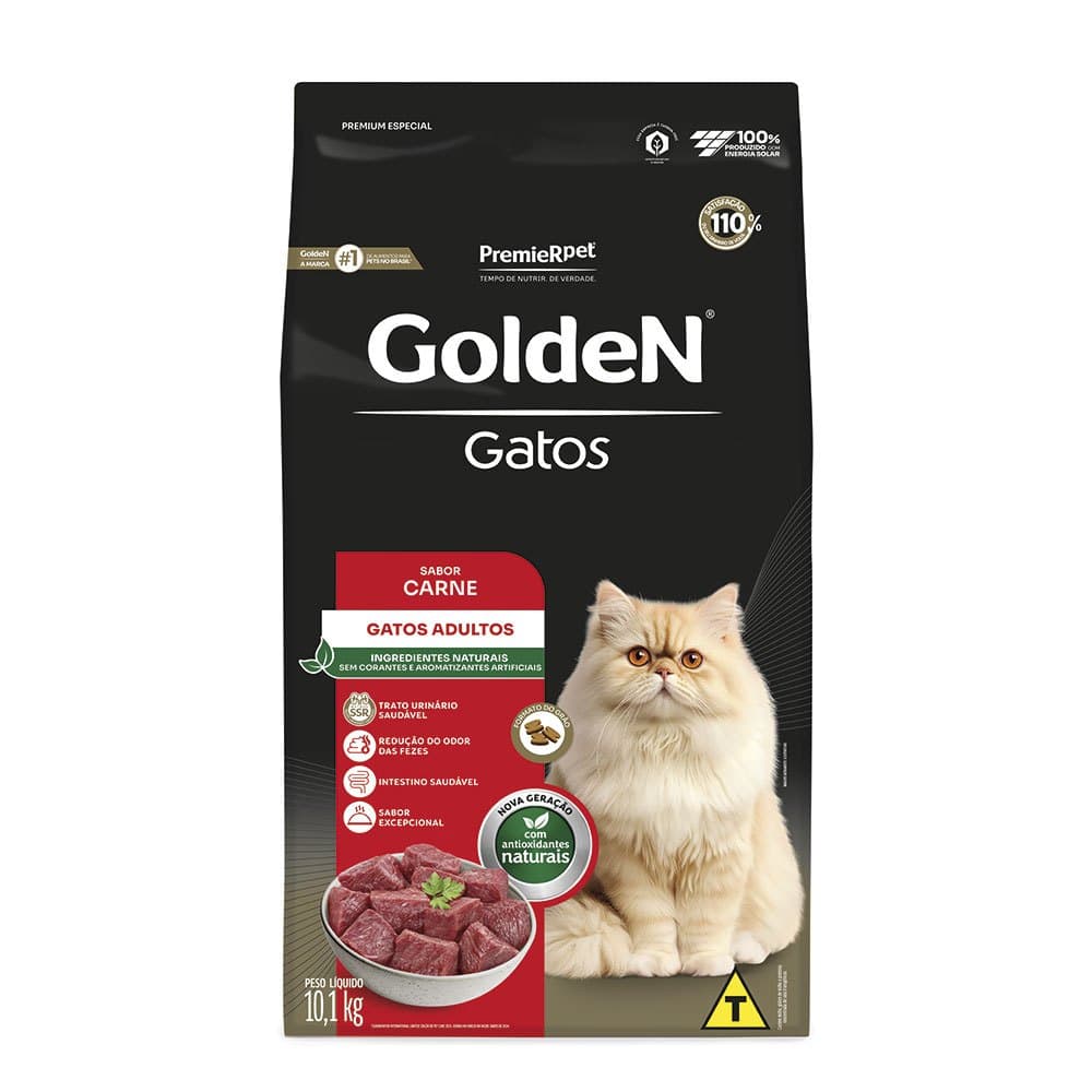 Ração Golden Para Gatos Adultos Sabor Carne 10,1Kg