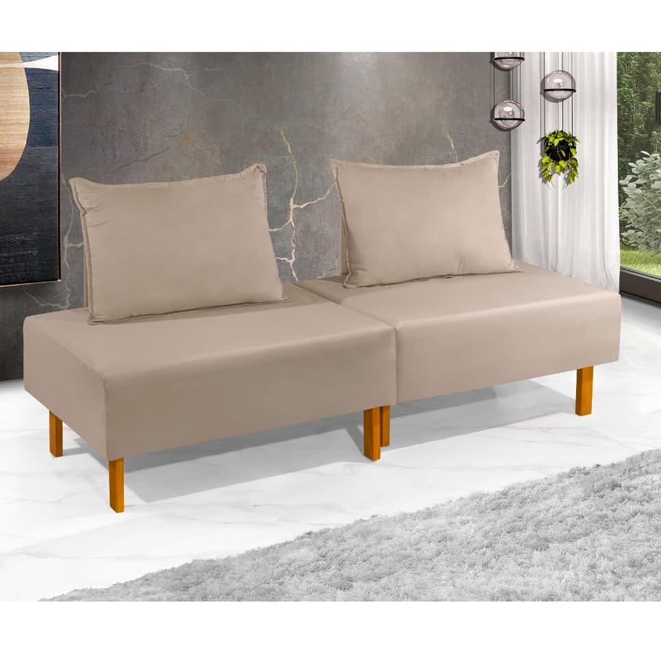 Sofá Portátil 2 Em 1 Retrátil 2 Módulos Para Pequenos Espaços Salas - Todas Cores Em Estoque Envio Imediato