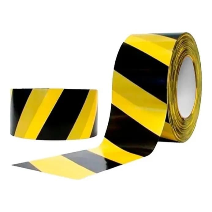 Fita Zebrada Isolamento Segurança Amarela Preta 70cm X200 Metros