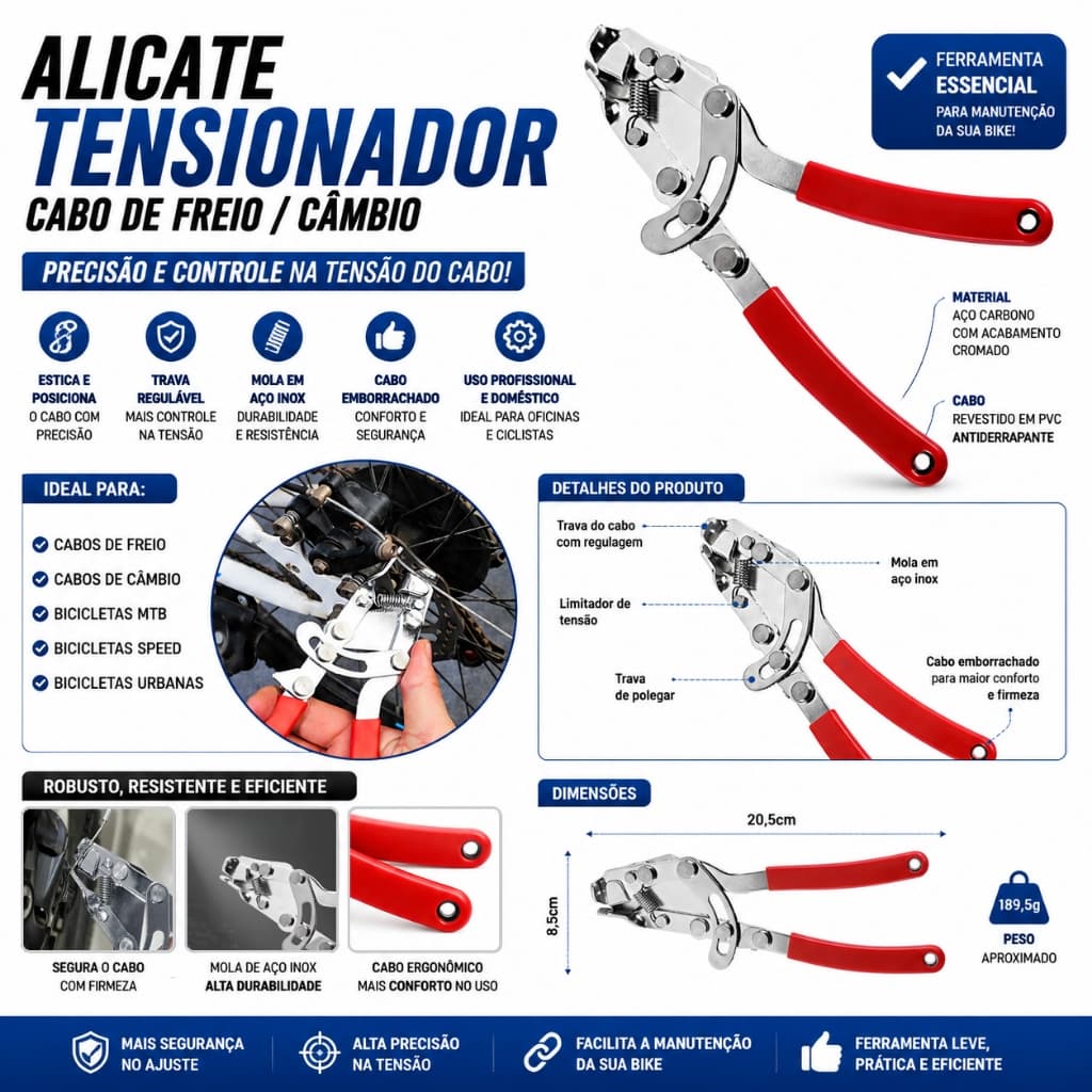 Alicate Esticador Tensionador Cabo de Freio e Câmbio Bike