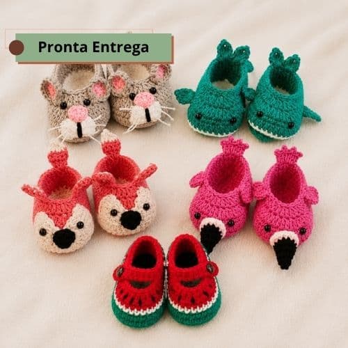 Sapatinho de Bebê em Crochê Artesanal | Pantufinha para Menino e Menina