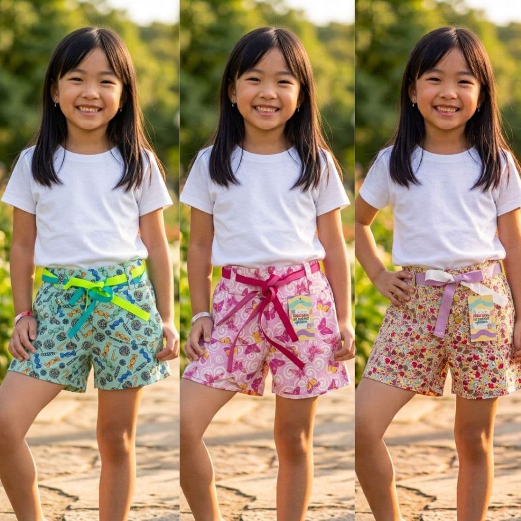 Kit 3 Shorts Infantil Menina Verão Feminino  infantil short / bermuda - moda infantil Feminina look casual