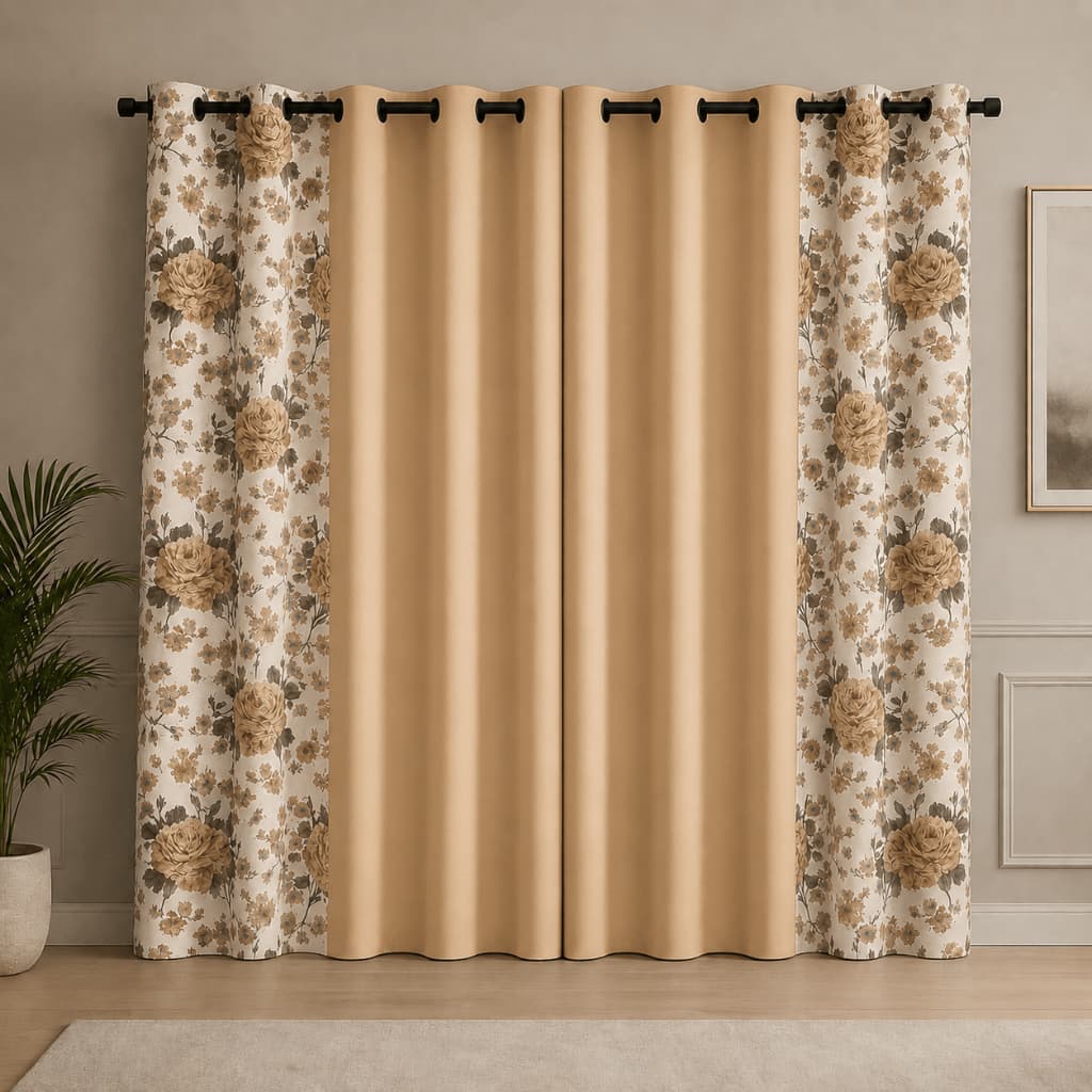 Coleção Floratta Premium Cortina para Sala 2,00x1,70 Floral Transforme sua Sala Envio Rápido