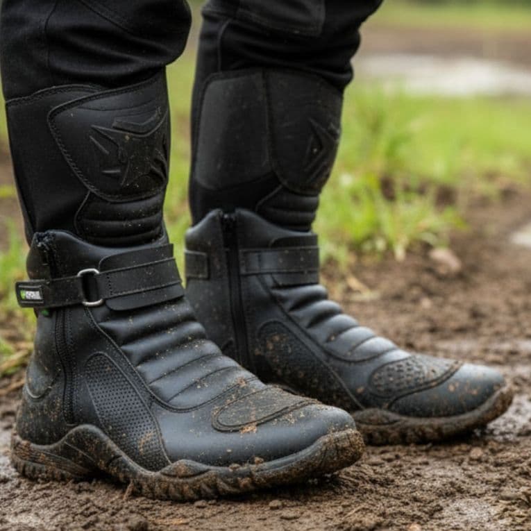 But Motociclista Boot Preta Bota Masculina Motocross Em Couro