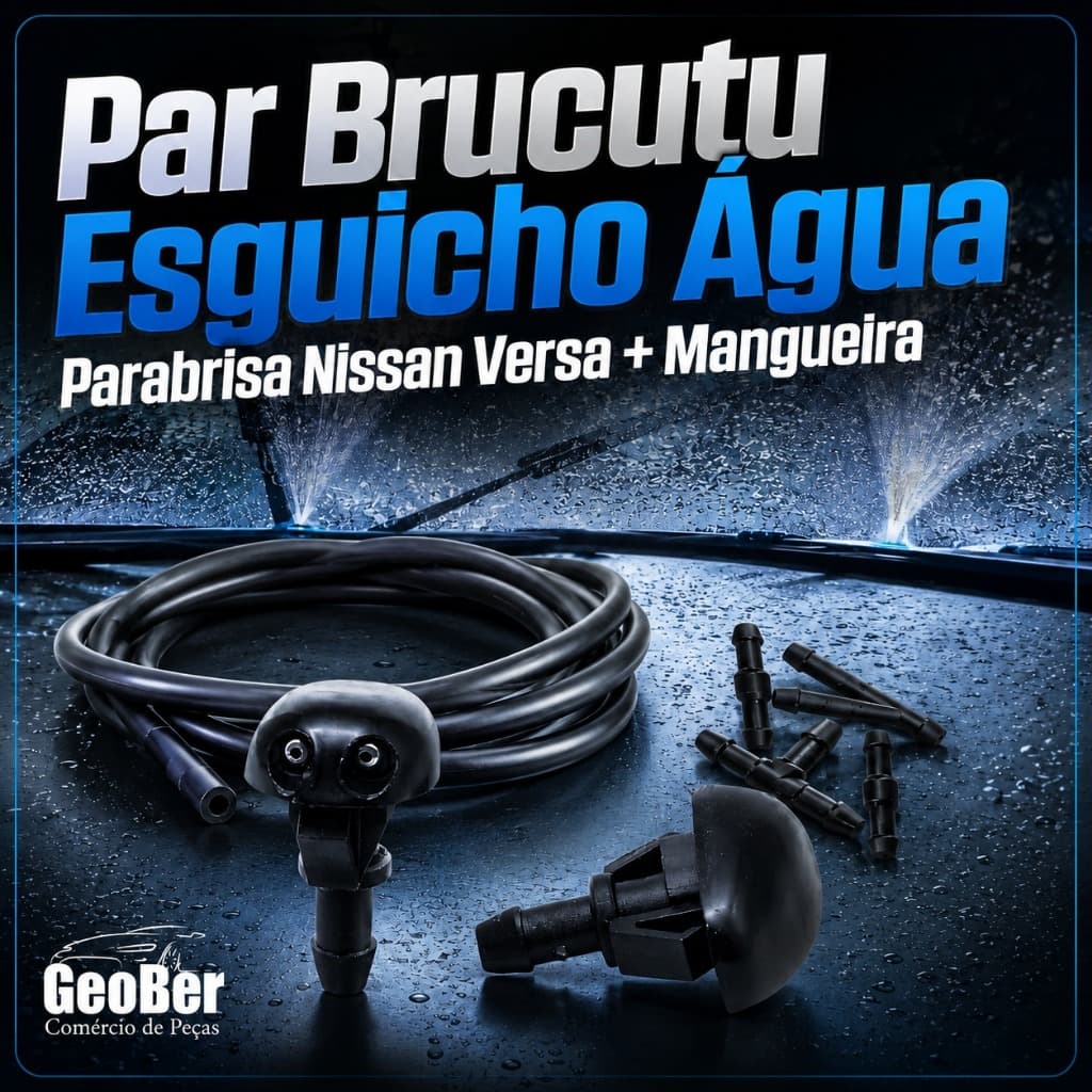 Par Brucutu Esguicho Agua Parabrisa Nissan Versa + Mangueira