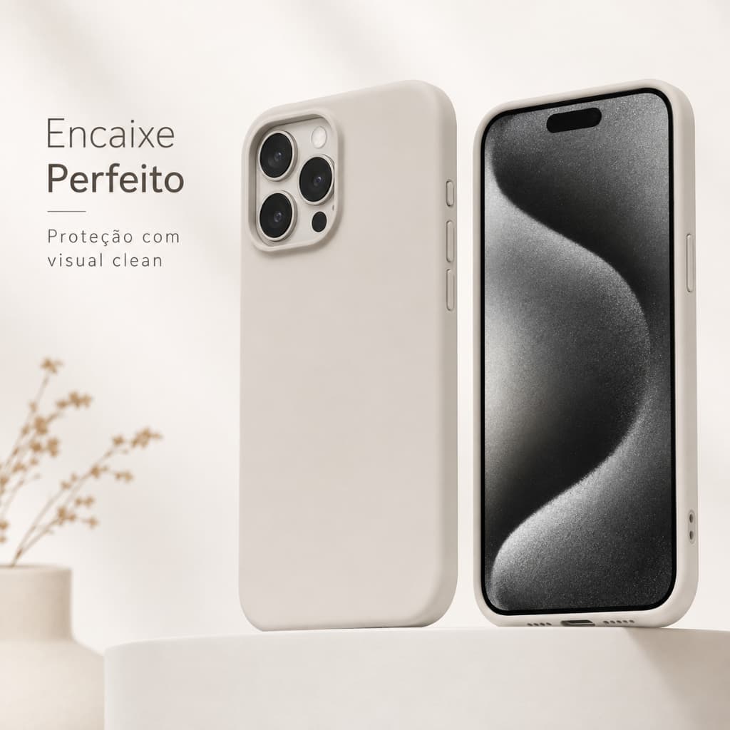 Case Capa Silicone Aveludada para Iphone 15 PRO MAX / PLUS com logo