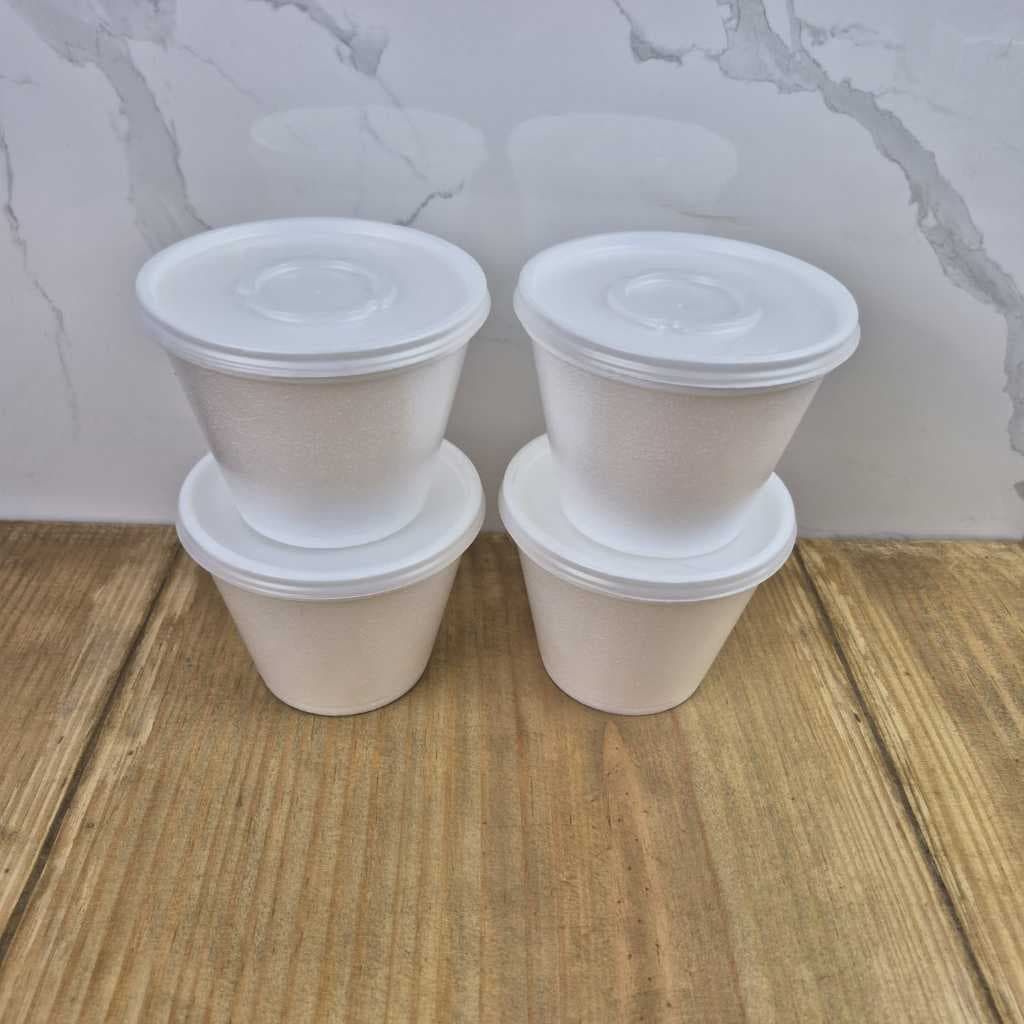 20un Pote Isopor Térmico Delivery 355ml Darnel - Opção: Com Tampa Plástica ou Sem Tampa