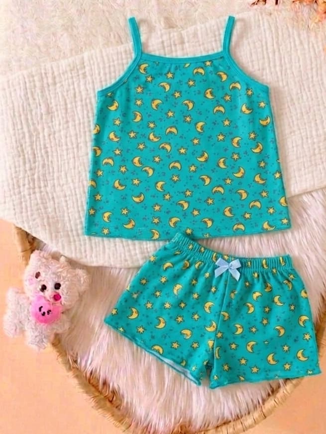 Pijama Blusinha E Short Menina Verão Bebê Conforto Suede