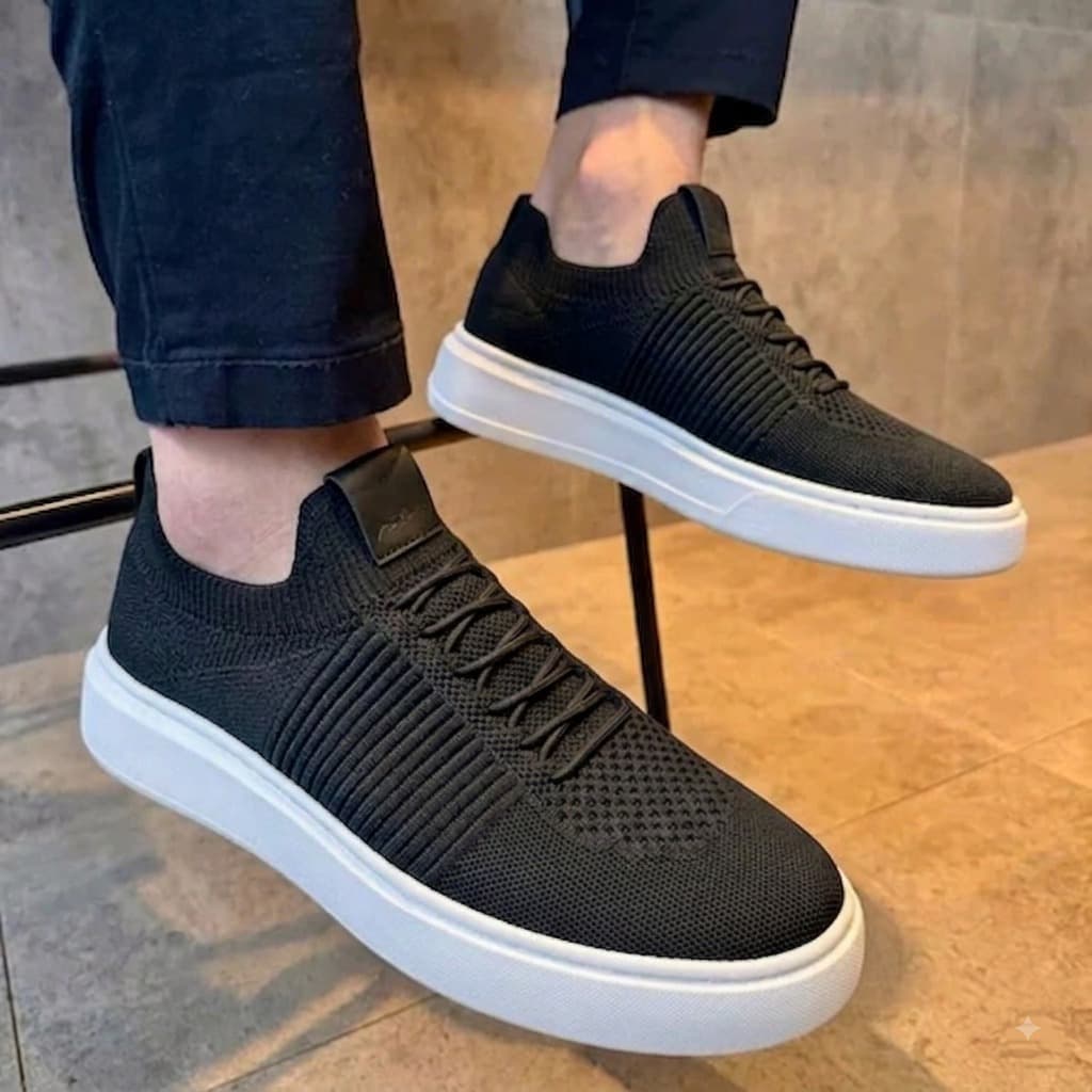 Tênis Masculino Knit Casual Leve Modelo Meia Confortável Calce Rápido