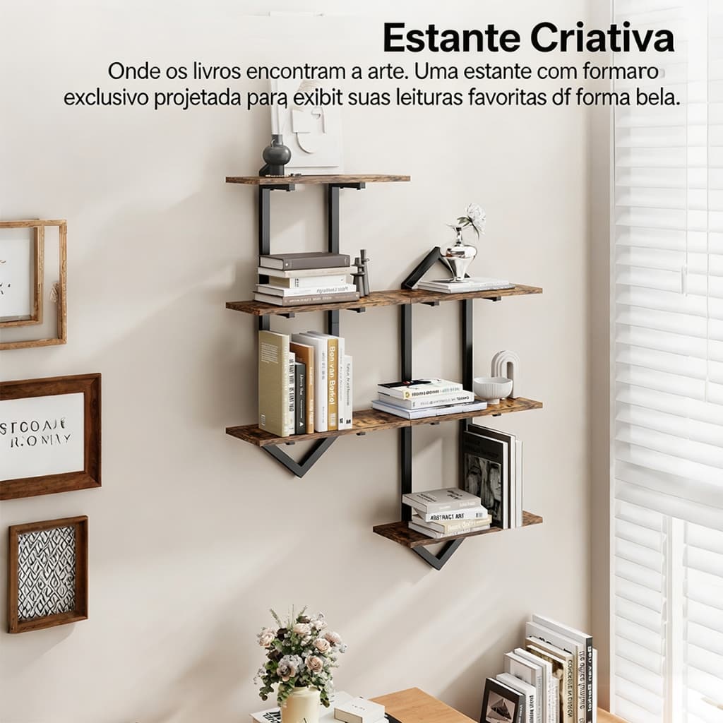 Prateleira Estilo Industrial Suspensa Organizadora Design Moderno Versátil e Pratico