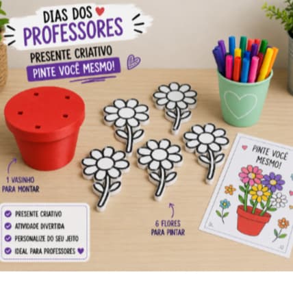 PRESENTE CRIATIVO DIA DOS PROFESSORES - FLORES - VASO DE FLOR - FAÇA VOCÊ MESMO - PRESENTE - DIA DOS PROFESSORES - FLOR