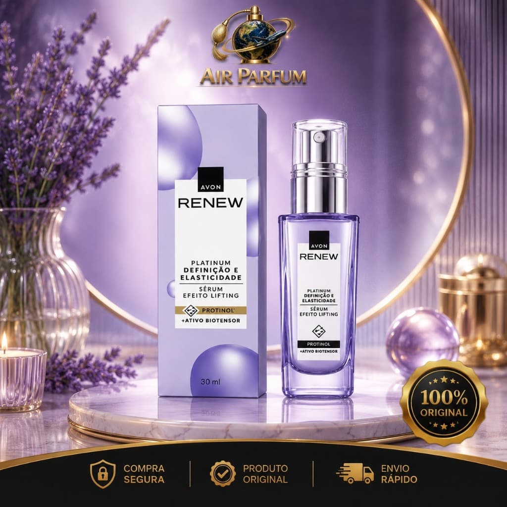 Renew Platinum Sérum Avon Original Lift e Firmeza Protinol Pele Madura Rosto Suaviza Rugas Faciais Revitaliza