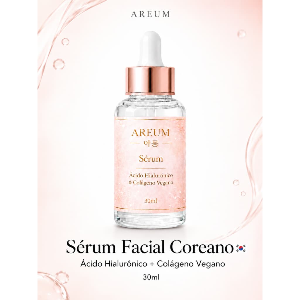 Sérum Coreano K-Beauty Areum Ácido Hialurônico Colágeno Vegano Glow 30ml
