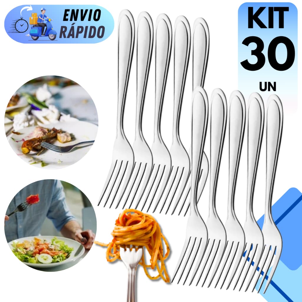 KIT GARFOS DE AÇO INOX REFORÇADOS PARA RESTAURANTE BUFFET COZINHA MESA E REFEIÇÕES PROFISSIONAL