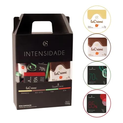 Caixa de Mini Tabletes de Chocolate Intensidade 150g da Cacau Show