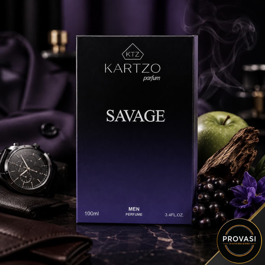 Perfume Savage Kartzo 100ml Masculino Sedutor - Excelente Fixação Fragrância Amadeirado Inspiração