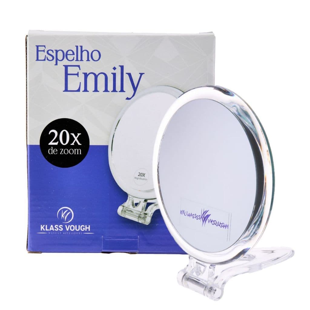 Espelho Emily Dupla Face Aumento 20x Zoom com Suporte para Mesa Klass Vough
