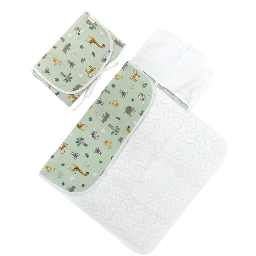Trocador Portátil Impermeável Dobrável p/ Bolsa Maternidade Bebê Dupla Face 100% Algodão