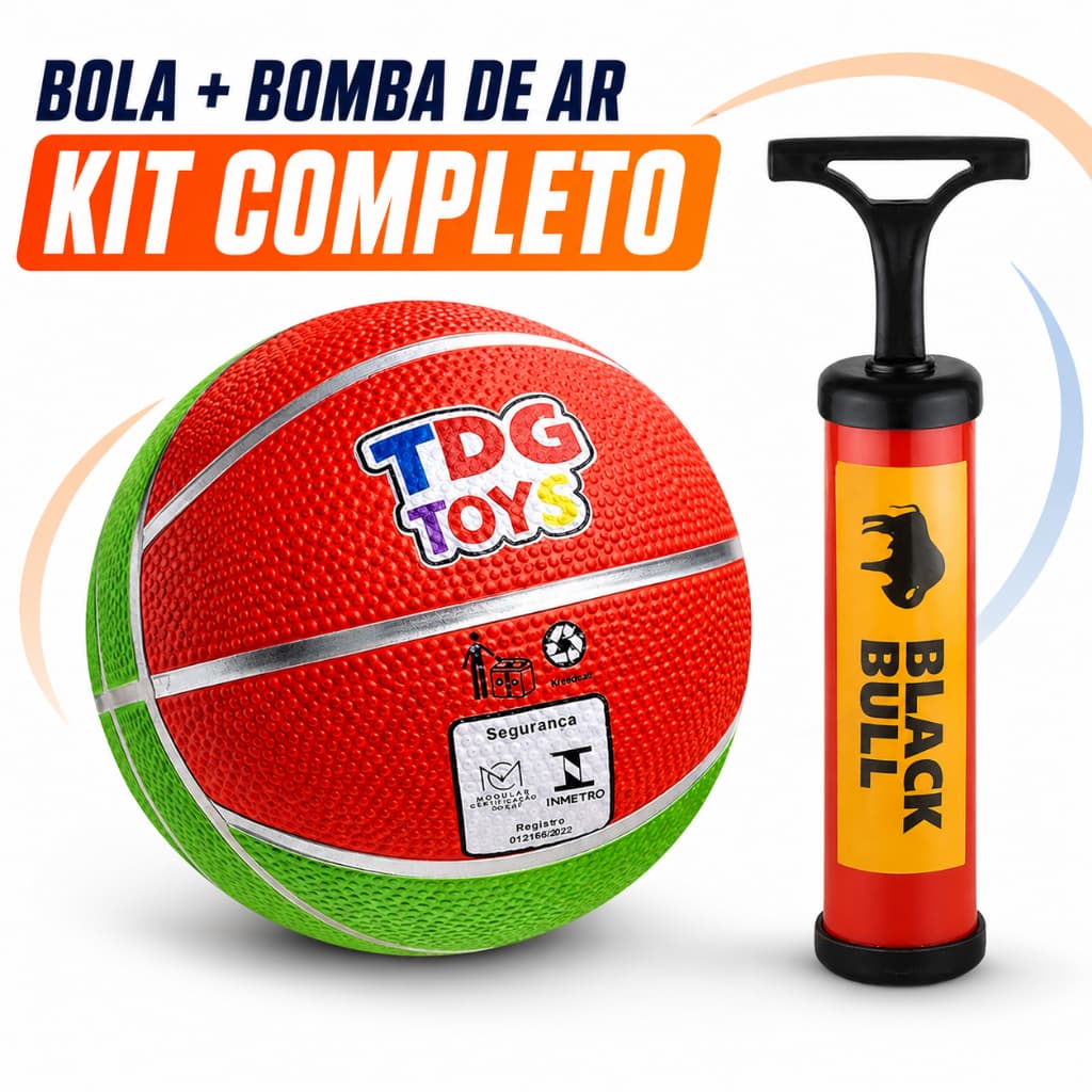 Bola Basquete Infantil Vinil Texturizada Mini Bola DDG Toys Colorida Sortida 284g para Crianças Brincadeiras e Recreação