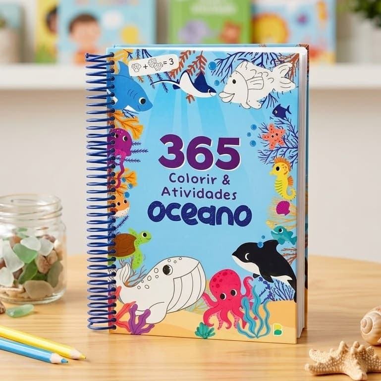 365 Colorir e Atividades Oceano Espiral livro educativo infantil reforço escolar