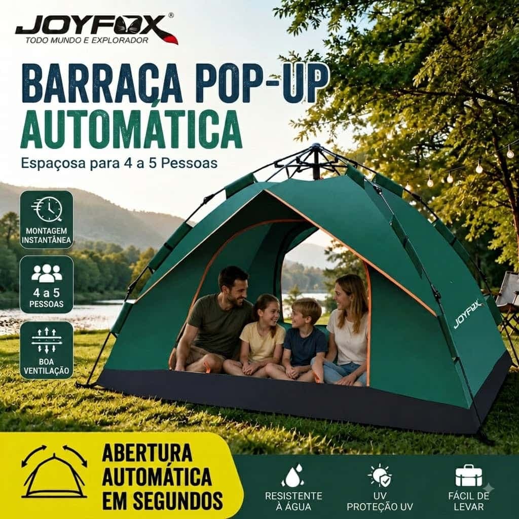 Barraca Camping Automática Impermeável 4-5 Pessoas Acampamento