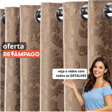 Cortina Jacquard Sala E Quarto grande 4,00 mts X 2,60mts jacar Envio rápido semi-blackout grande
