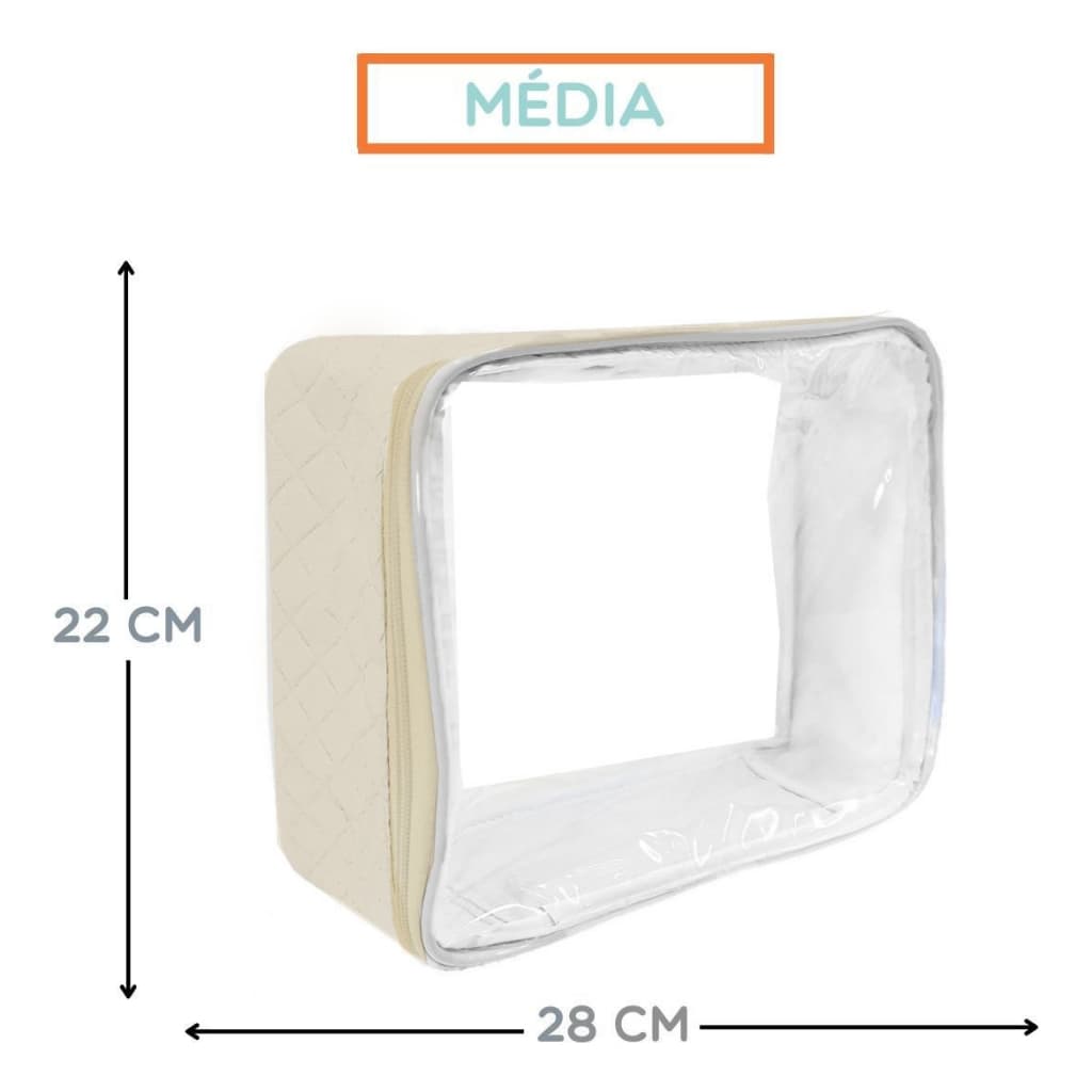 Organizador de Mala Unisex Bege Tamanho medio 22 cm x 28 cm