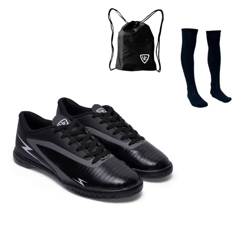 Chuteira Futsal Quadra Striker Novo Lançamento Uzze Sport + Meião + Mochila Saco
