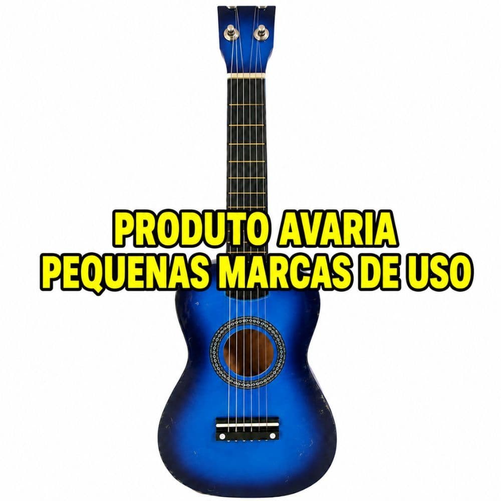 VIOLAO INFANTIL ACUSTICO MADEIRA MINI 6 CORDAS BRINQUEDO MUSICAL CRIANCAS INICIANTES EDUCATIVO APRENDIZADO AVARIA