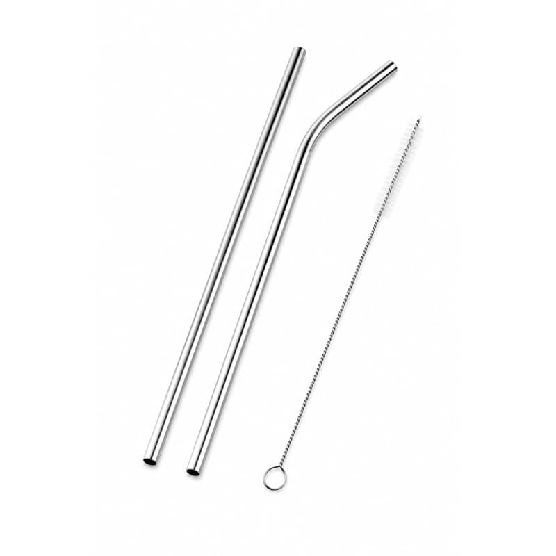 kit canudo inox com limpador 22cm