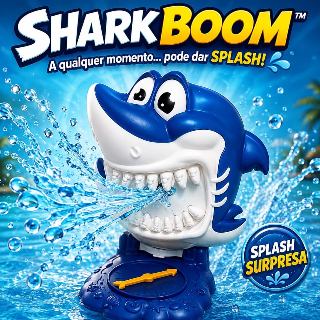 Jogo Interativo Tubarao Splash Agua Diversao com a familia Azul Verao Brinquedo de Agua infantil