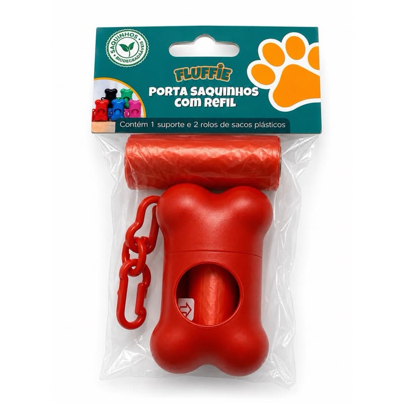 Porta Saquinhos para Cachorro com Refil – 2 Rolos de Sacos Biodegradáveis